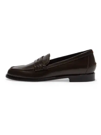 aeyde Women's 25MM Leather Penny Loafers - Moka - Size 8.5 | Thumbnail 1