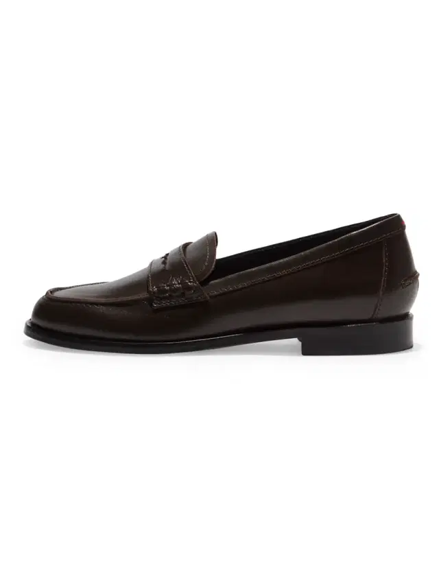 Aeyde Women's 25MM Leather Penny Loafers - Moka