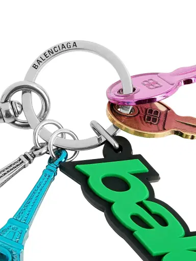 Balenciaga Women's Biker Charm Keychain - Green Black | Thumbnail 3