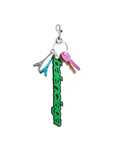 Balenciaga Women's Biker Charm Keychain - Green Black | Thumbnail 1