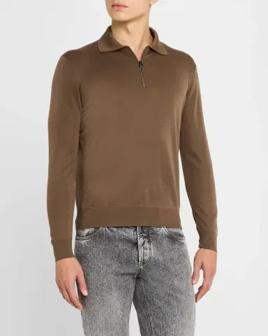 Stefano Ricci Men's Cashmere Polo Sweater | Thumbnail 2 Stefano Ricci Men's Cashmere Polo Sweater | Thumbnail 2