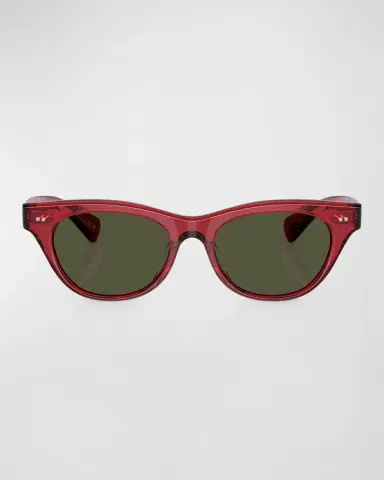 Oliver Peoples Avelin Havana Acetate Butterfly Sunglasses | Thumbnail 3