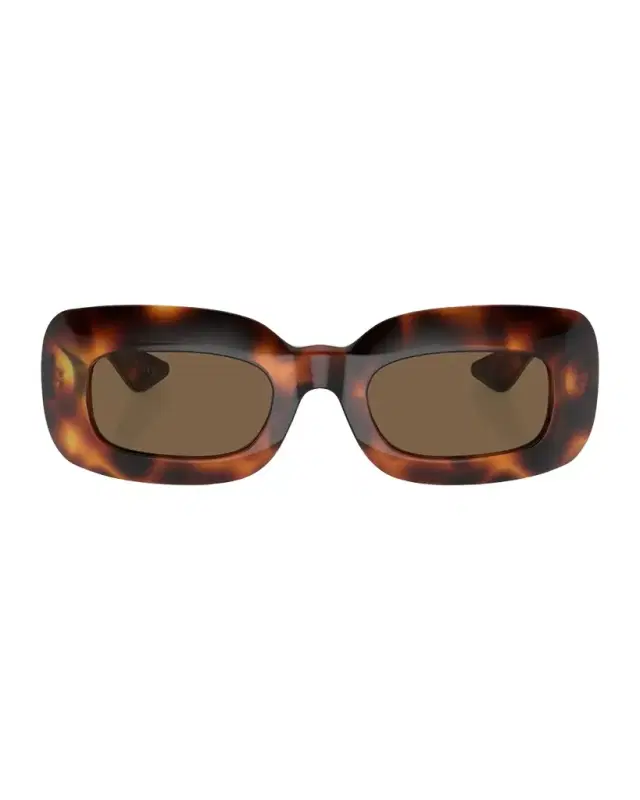 Khaite x Oliver Peoples Beveled Acetate Rectangle Sunglasses