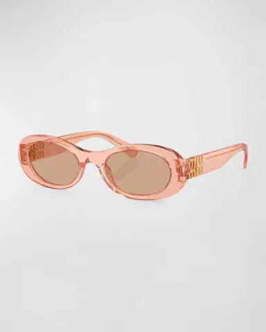 Miu Miu Logo Acetate Oval Sunglasses | Thumbnail 3