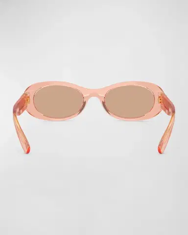 Miu Miu Logo Acetate Oval Sunglasses | Thumbnail 4