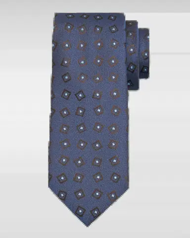Charvet Men's Square-Print Silk Tie | Thumbnail 2