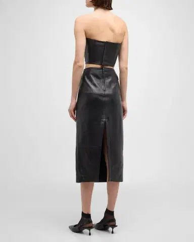 Marc Jacobs Leather Slim Pencil Midi Skirt | Thumbnail 4 Marc Jacobs Leather Slim Pencil Midi Skirt | Thumbnail 4