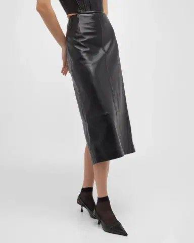 Marc Jacobs Leather Slim Pencil Midi Skirt | Thumbnail 7 Marc Jacobs Leather Slim Pencil Midi Skirt | Thumbnail 7
