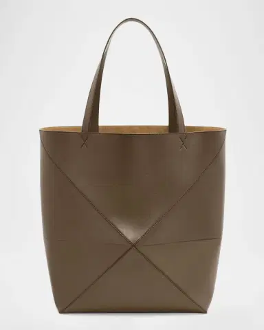 Loewe Puzzle Fold Large Tote Bag in Shiny Leather | Thumbnail 2