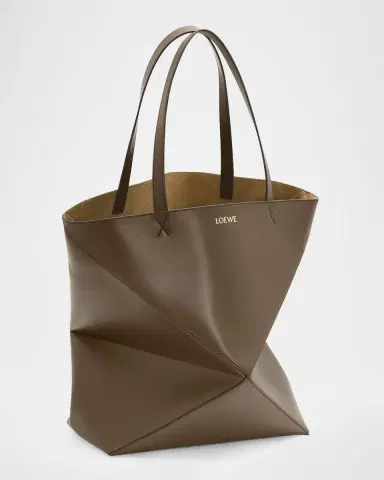 Loewe Puzzle Fold Large Tote Bag in Shiny Leather | Thumbnail 3