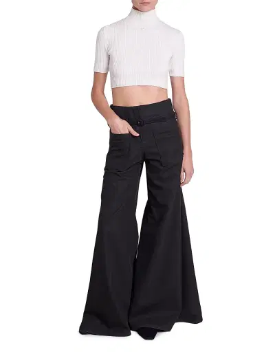 Courrèges Women's Rib-Knit Crop Top - Heritage White | Thumbnail 2 Courrèges Women's Rib-Knit Crop Top - Heritage White | Thumbnail 2
