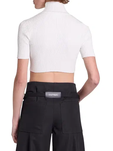 Courrèges Women's Rib-Knit Crop Top - Heritage White | Thumbnail 5 Courrèges Women's Rib-Knit Crop Top - Heritage White | Thumbnail 5