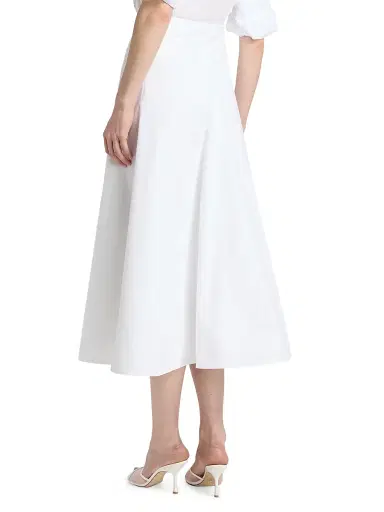 Jacquemus Women's Cotton A-Line Midi-Skirt - White - Size 8 | Thumbnail 5