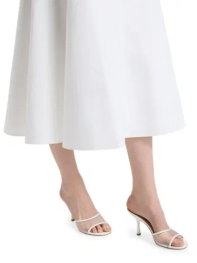 Jacquemus Women's Cotton A-Line Midi-Skirt - White - Size 8 | Thumbnail 6