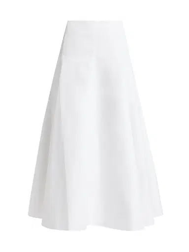Jacquemus Women's Cotton A-Line Midi-Skirt - White - Size 8 | Thumbnail 1