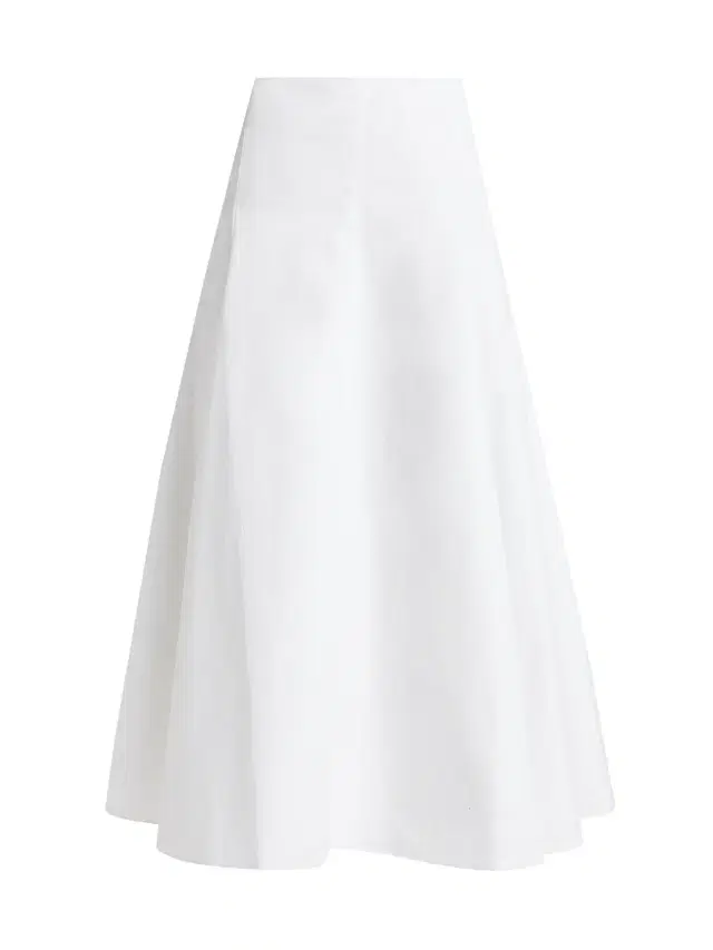 Jacquemus Women's Cotton A-Line Midi-Skirt - White
