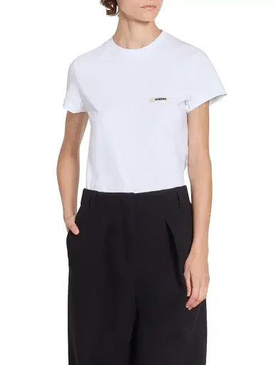 Jacquemus Women's Logo Cotton T-Shirt - White - Size XL | Thumbnail 3