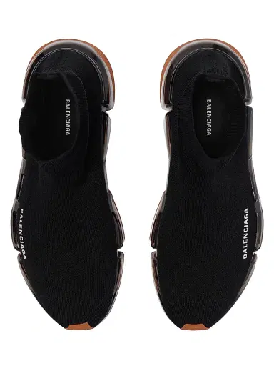 Balenciaga Men's Speed 2.0 Full Clear Sole Knit Sneakers - Black Orange - Size 12 | Thumbnail 6 Balenciaga Men's Speed 2.0 Full Clear Sole Knit Sneakers - Black Orange - Size 12 | Thumbnail 6