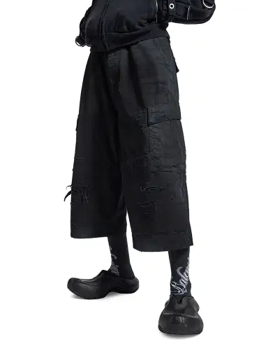 Balenciaga Men's Cropped Cargo Pants - Black - Size 34 | Thumbnail 3