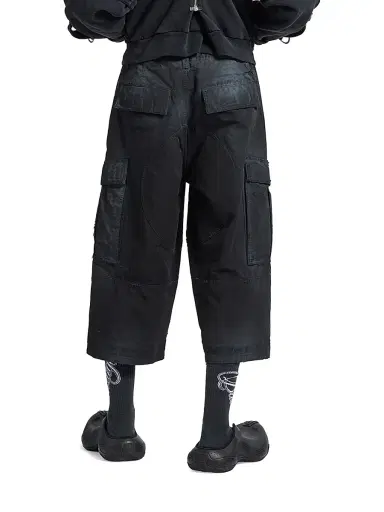 Balenciaga Men's Cropped Cargo Pants - Black - Size 34 | Thumbnail 4
