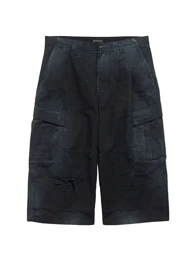 Men's Cropped Cargo Pants - Black