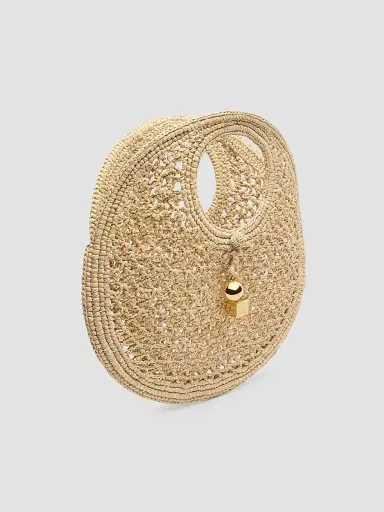 Jacquemus Women's Le Petit Rond Crotchet-Knit Raffia Bag - Natural | Thumbnail 2 Jacquemus Women's Le Petit Rond Crotchet-Knit Raffia Bag - Natural | Thumbnail 2