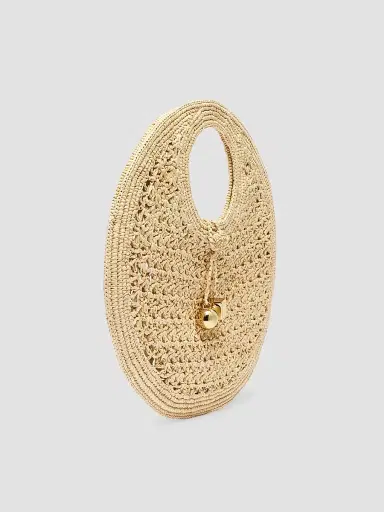 Jacquemus Women's Le Petit Rond Crotchet-Knit Raffia Bag - Natural | Thumbnail 3 Jacquemus Women's Le Petit Rond Crotchet-Knit Raffia Bag - Natural | Thumbnail 3