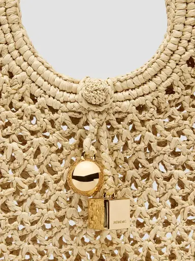 Jacquemus Women's Le Petit Rond Crotchet-Knit Raffia Bag - Natural | Thumbnail 4 Jacquemus Women's Le Petit Rond Crotchet-Knit Raffia Bag - Natural | Thumbnail 4