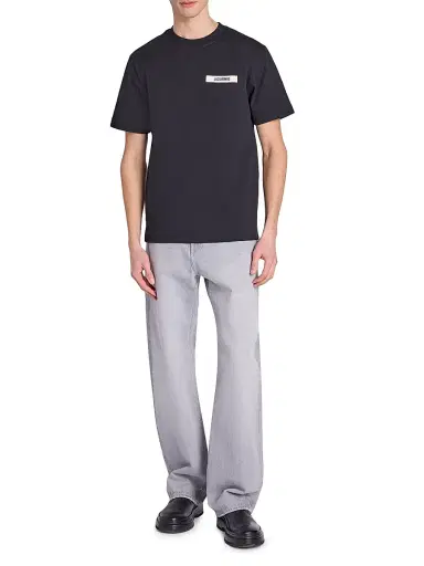 Jacquemus Men's The Gros Grain Crewneck T-Shirt - Black - Size XXL | Thumbnail 2 Jacquemus Men's The Gros Grain Crewneck T-Shirt - Black - Size XXL | Thumbnail 2