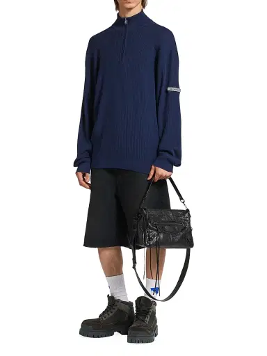Balenciaga Men's Le City Moto Small Crossbody Bag - Black | Thumbnail 2