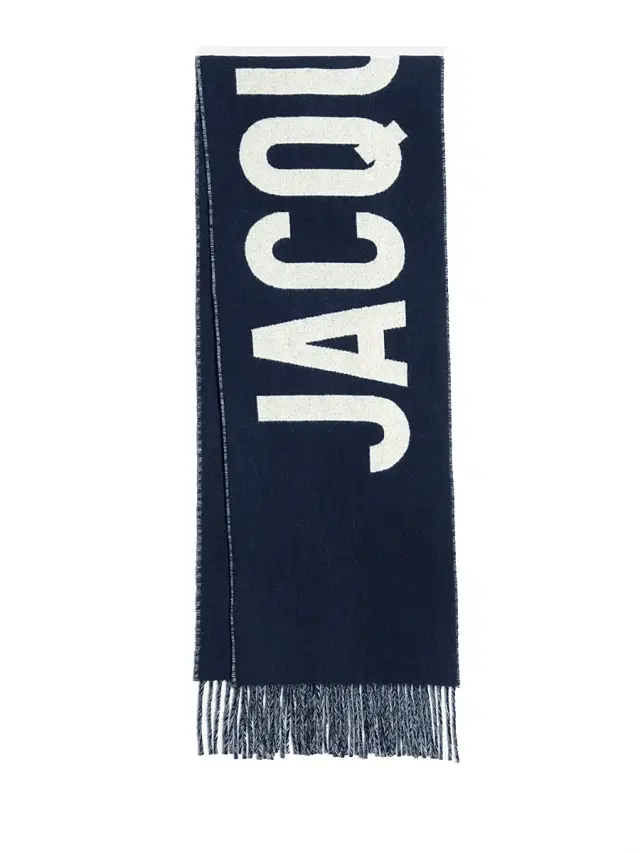 Men's L'echarpe Logo Wool Scarf - Navy