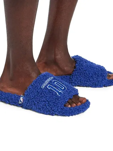 Balenciaga Men's x NBA Collaboration Furry Open Mules - Blue White - Size 12 | Thumbnail 5