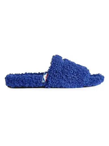 Balenciaga Men's x NBA Collaboration Furry Open Mules - Blue White - Size 12 | Thumbnail 1