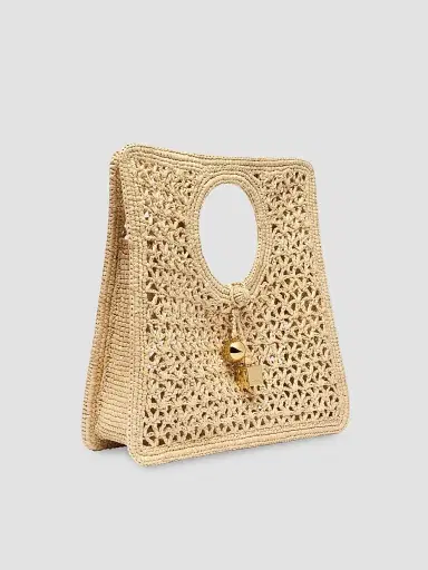 Jacquemus Women's Le Petit Carré Crotchet-Knit Raffia Bag | Thumbnail 3 Jacquemus Women's Le Petit Carré Crotchet-Knit Raffia Bag | Thumbnail 3