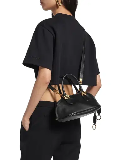 Balenciaga Women's Bolero Bowling Crossbody Bag - Black Plum | Thumbnail 3