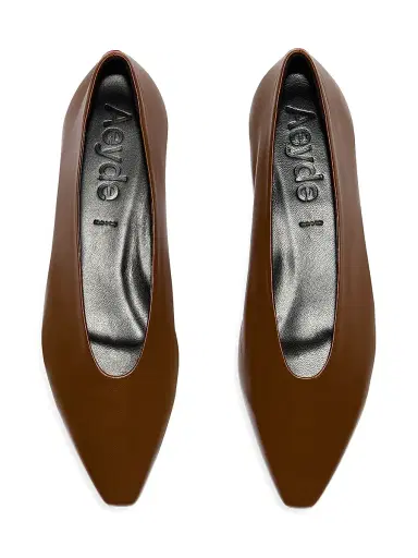 Aeyde Women's Betty Leather Flats - Tobacco | Thumbnail 3 Aeyde Women's Betty Leather Flats - Tobacco | Thumbnail 3