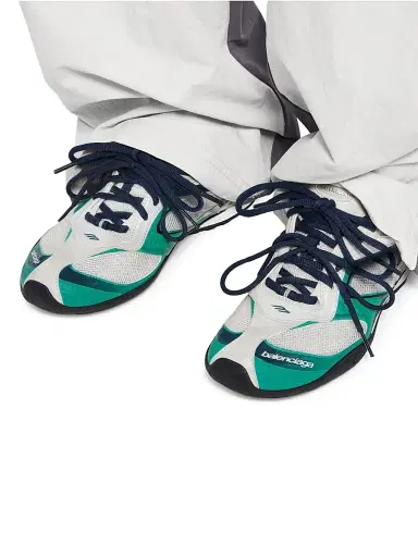 Balenciaga Men's Radar Gradient Lines Sneakers - Light Grey Green Black - Size 11 | Thumbnail 6