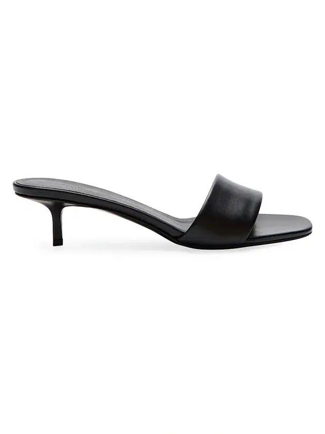 Loulou Studio Women's Andy 40MM Leather Kitten-Heel Mules - Black
