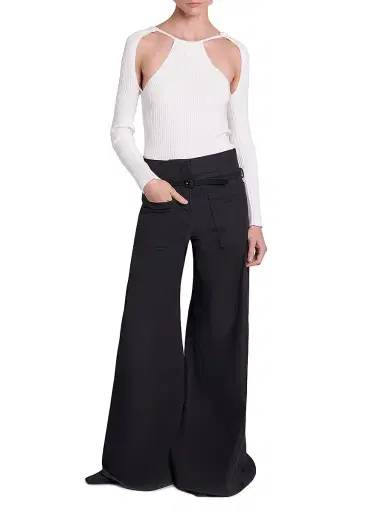 Courrèges Women's Rib-Knit Cut-Out Sweater | Thumbnail 2 Courrèges Women's Rib-Knit Cut-Out Sweater | Thumbnail 2