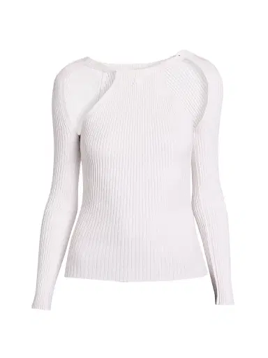 Courrèges Women's Rib-Knit Cut-Out Sweater | Thumbnail 1 Courrèges Women's Rib-Knit Cut-Out Sweater | Thumbnail 1