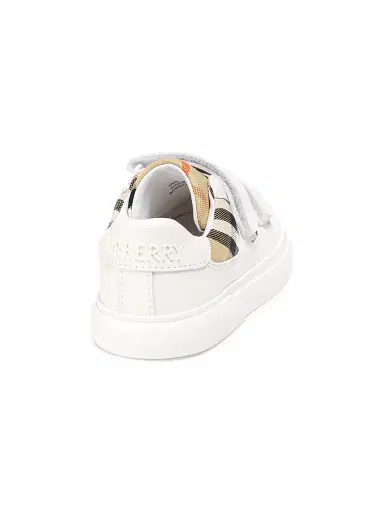 Burberry Baby's Noah Check Cotton & Leather Sneakers - Sand Check - Size 3.5 (Child) | Thumbnail 2