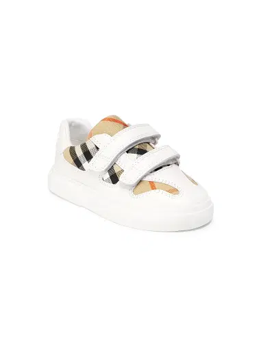 Burberry Baby's Noah Check Cotton & Leather Sneakers - Sand Check - Size 3.5 (Child) | Thumbnail 1