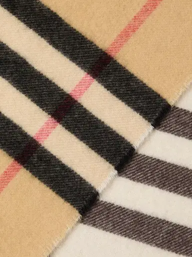 Burberry Women's Double Check Cashmere Scarf | Thumbnail 4
