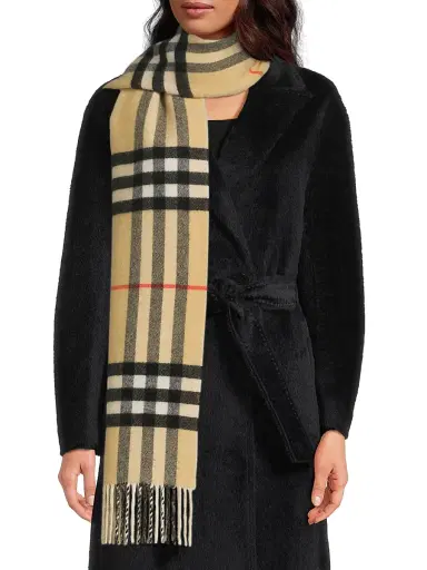 Burberry Women's Double Check Cashmere Scarf | Thumbnail 1