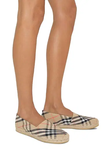Burberry Women's Mews Linen Check Espadrille Flats | Thumbnail 6 Burberry Women's Mews Linen Check Espadrille Flats | Thumbnail 6