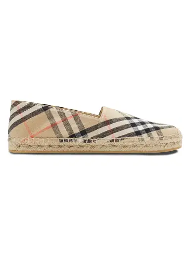 Burberry Women's Mews Linen Check Espadrille Flats | Thumbnail 1 Burberry Women's Mews Linen Check Espadrille Flats | Thumbnail 1