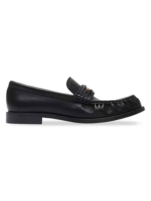 Burberry Women's Cadet EKD Leather Penny Loafers - Black