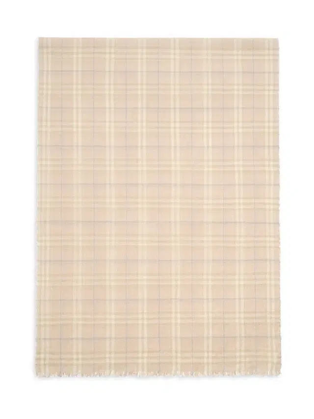Burberry Women's Micro-Check Wool-Silk Scarf - Sesame Beige