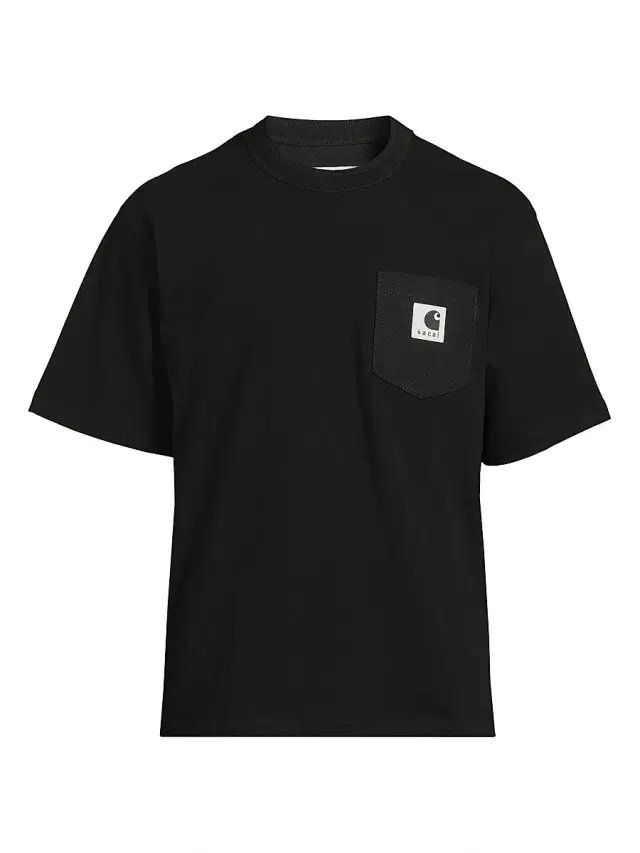 Men's Sacai x Carhartt WIP Patch Pocket Cotton T-Shirt - Black
