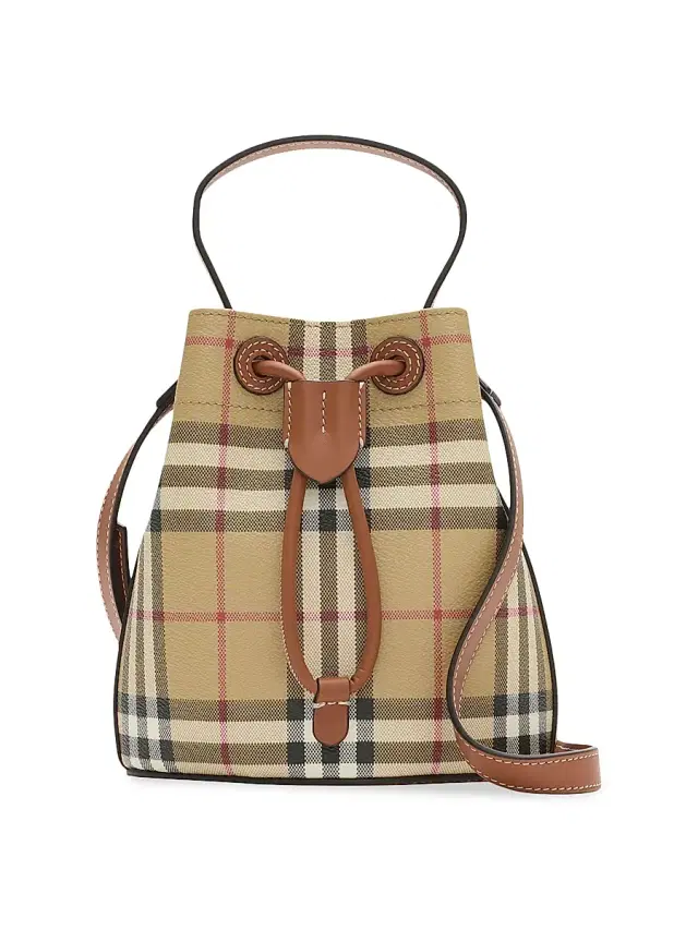 Women's Mini Check Bucket Bag - Vintage Check Brown